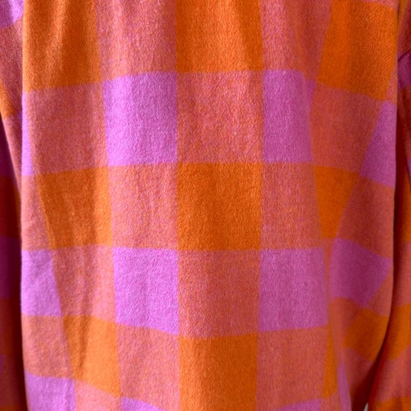 VELVET HEART Plaid Flannel Shacket Size XL Pink Orange - Picture 9 of 12
